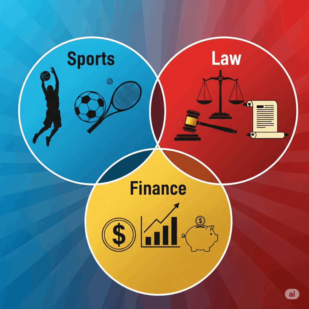 Rappresentazione visiva delle Società Sportive Dilettantistiche (SSD) e le loro connessioni con lo sport, la legge e la finanza